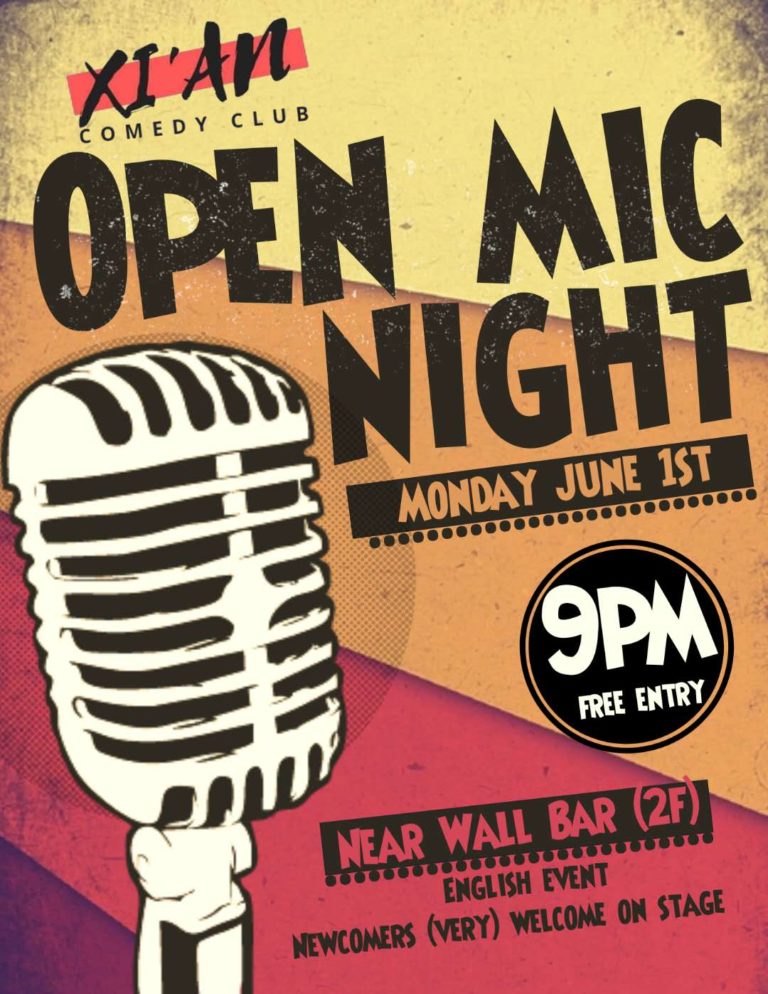 June 1 Xian Comedy Club Open Mic Night hey xian 1 768x994